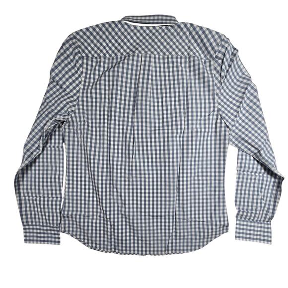 UNTUCKIT Crispo Gingham Button-Up Long Sleeve Shirt – Blue & White Size 14 - Picture 3 of 6